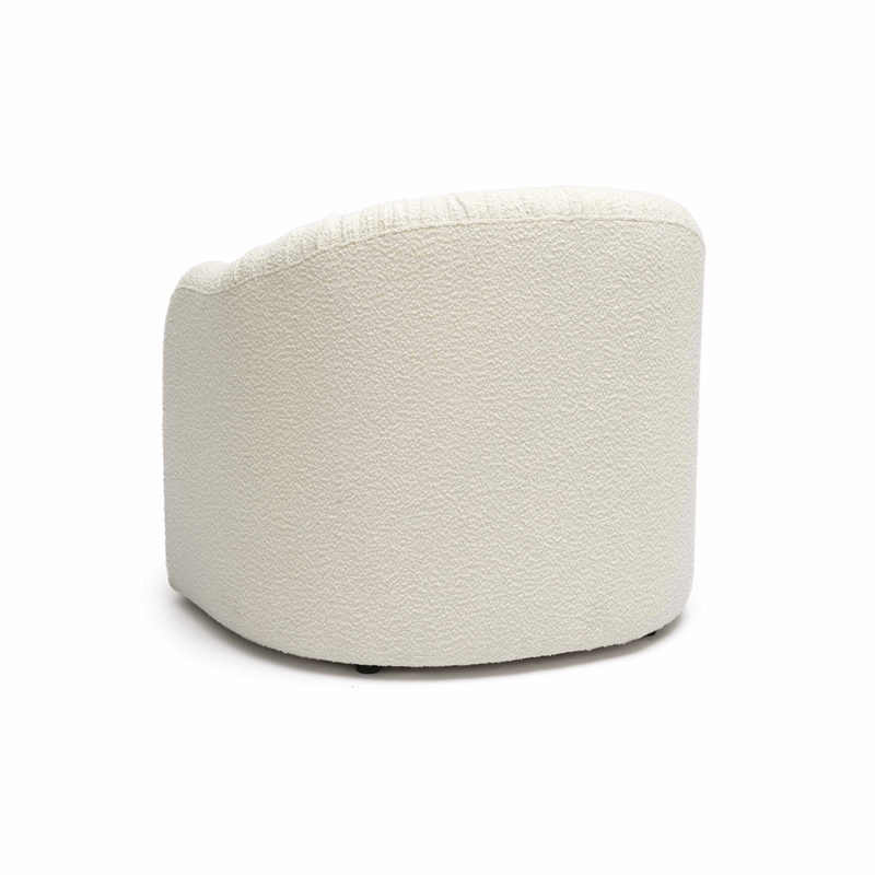 Pemberly Row Transitional Accent Cream Finish Boucle Lounge Chair