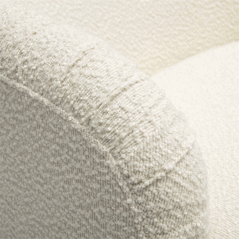 Pemberly Row Transitional Accent Cream Finish Boucle Lounge Chair