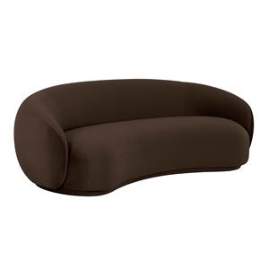 Pemberly Row Transitional Accent Chocolate Brown Velvet Sofa