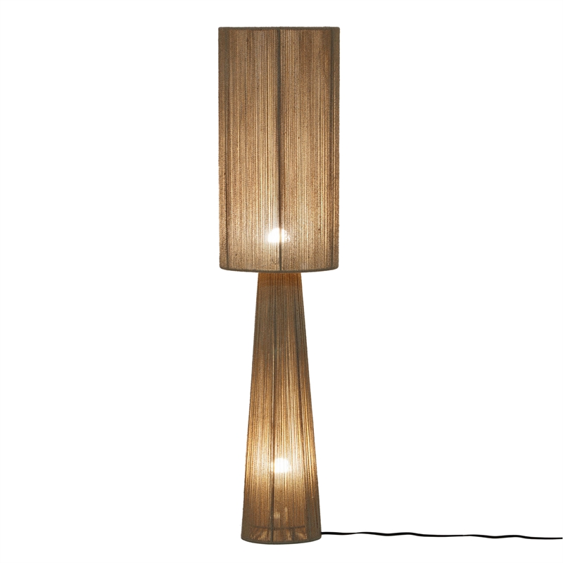 Pemberly Row Contemporary Accent Natural Jute 2-Bulb Floor Lamp