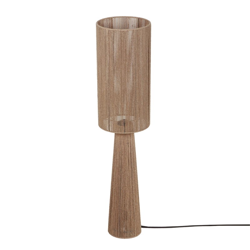Pemberly Row Contemporary Accent Natural Jute 2-Bulb Floor Lamp