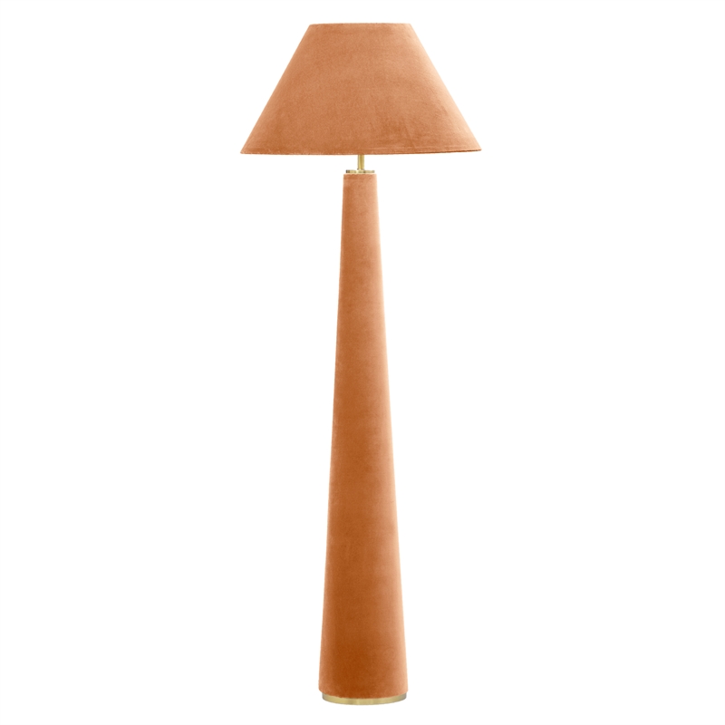 Pemberly Row Contemporary Accent Terracotta Velvet Floor Lamp