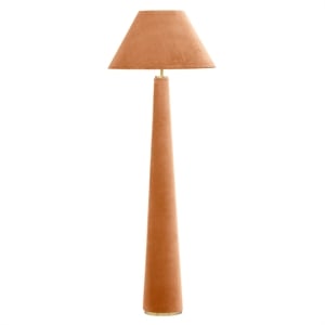 Pemberly Row Contemporary Accent Terracotta Velvet Floor Lamp