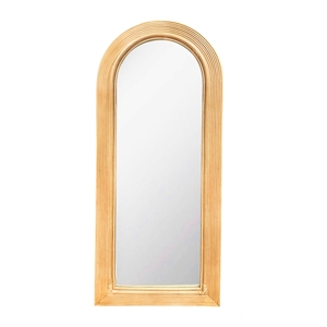Pemberly Row Contemporary Accent Natural Rattan 70&quot Floor Mirror