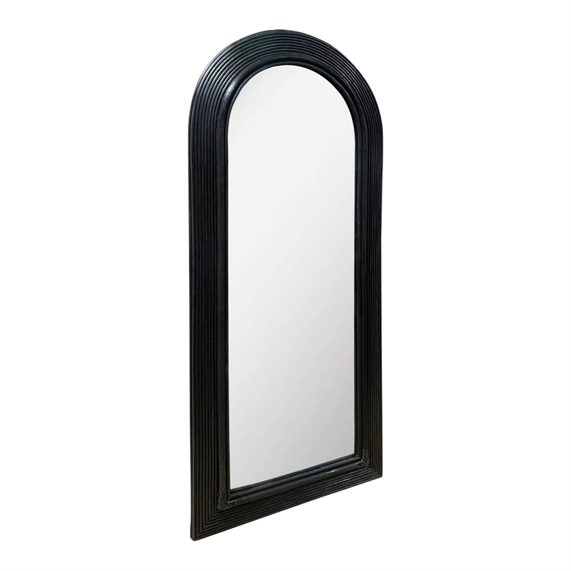 Pemberly Row Contemporary Accent Black Rattan 70