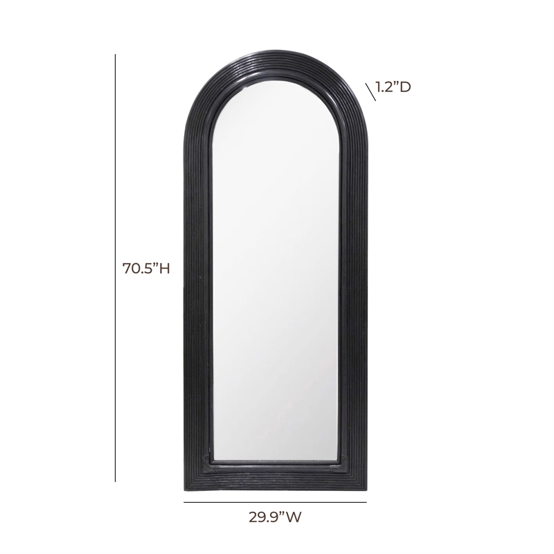Pemberly Row Contemporary Accent Black Rattan 70