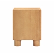 Pemberly Row Handmade Mid-Century Natural Rubberwood Nightstand