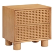 Pemberly Row Handmade Mid-Century Natural Rubberwood Nightstand