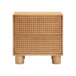 Pemberly Row Handmade Mid-Century Natural Rubberwood Nightstand