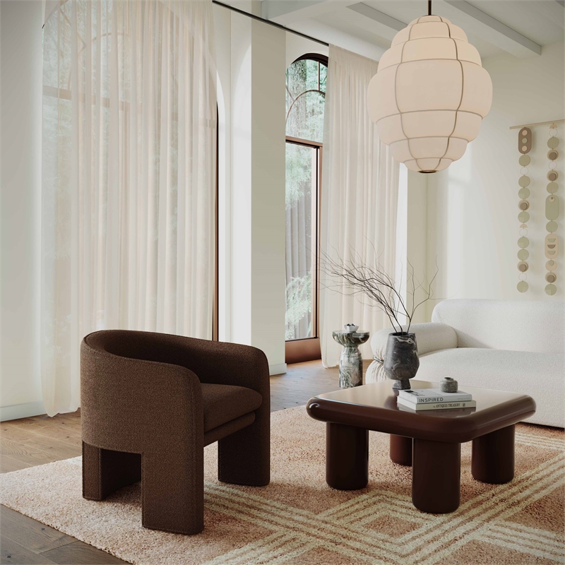 Pemberly Row Contemporary Accent Chocolate Brown Coffee Table