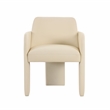 Pemberly Row Contemporary Accent Cream Vegan Leather Dining Chair