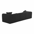 Pemberly Row Contemporary Fluffy Oversized Black Corduroy Modular Sofa