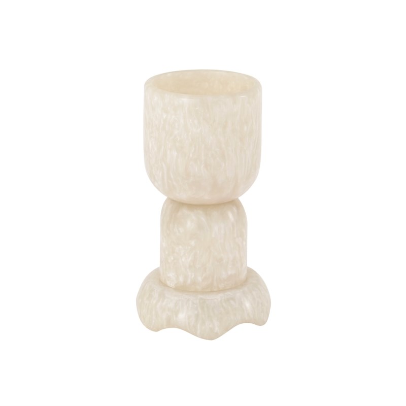 Pemberly Row Contemporary Accent Tan Swirl Resin Kiddush Cup