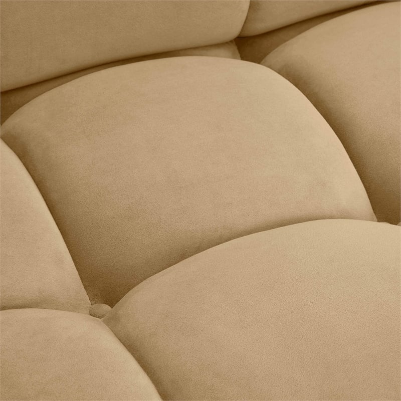 Pemberly Row Contemporary Performance Velvet Modular Loveseat