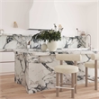 Pemberly Row Transitional Cream Boucle and Solid Wood Counter Stool