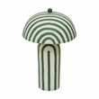 Pemberly Row Contemporary Dark Green Striped Papier Mache Table Lamp