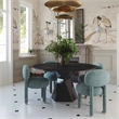 Pemberly Row Contemporary Teal Knubby Performance Fabric Side Chair