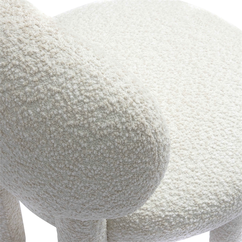 Pemberly Row Contemporary Cream Performance Boucle Side Chair