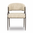 Pemberly Row Contemporary Cream Textured Boucle Dining Chair