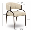 Pemberly Row Contemporary Cream Textured Boucle Dining Chair