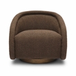 Pemberly Row Transitional Chocolate Brown Boucle Swivel Chair
