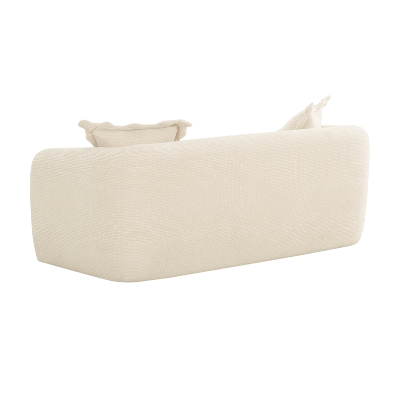 Pemberly Row Transitional Sandstone Textured Fabric Loveseat