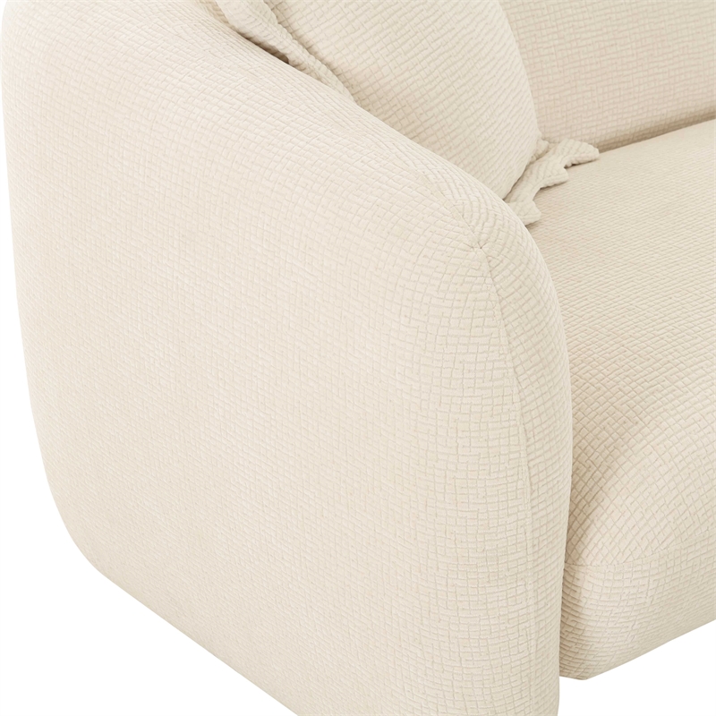 Pemberly Row Transitional Sandstone Textured Fabric Loveseat