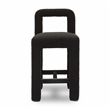 Pemberley Row Upholstered Black Counter Stool Sculpted Assembled