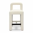 Pemberly Row Upholstered Fabric Contemporary Accent Cream Boucle Counter Stool
