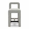 Pemberly Row Upholstered Fabric Contemporary Accent Gray Boucle Counter Stool