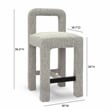 Pemberly Row Upholstered Fabric Contemporary Accent Gray Boucle Counter Stool
