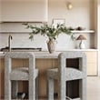 Pemberly Row Upholstered Fabric Contemporary Accent Gray Boucle Counter Stool
