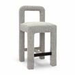 Pemberly Row Upholstered Fabric Contemporary Accent Gray Boucle Counter Stool
