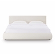 Pemberly Row Transitional Accent Cream Upcycled Linen King Bed