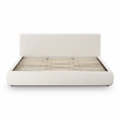 Pemberly Row Transitional Accent Cream Upcycled Linen King Bed