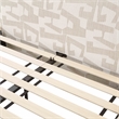 Pemberly Row Transitional Accent Cream Jacquard Pattern Queen Bed