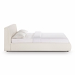 Pemberly Row Transitional Accent Cream Upcycled Linen Queen Bed