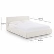 Pemberly Row Transitional Accent Cream Upcycled Linen Queen Bed