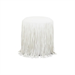 Pemberly Row Transitional Ivory Performance Vegan Leather Ottoman