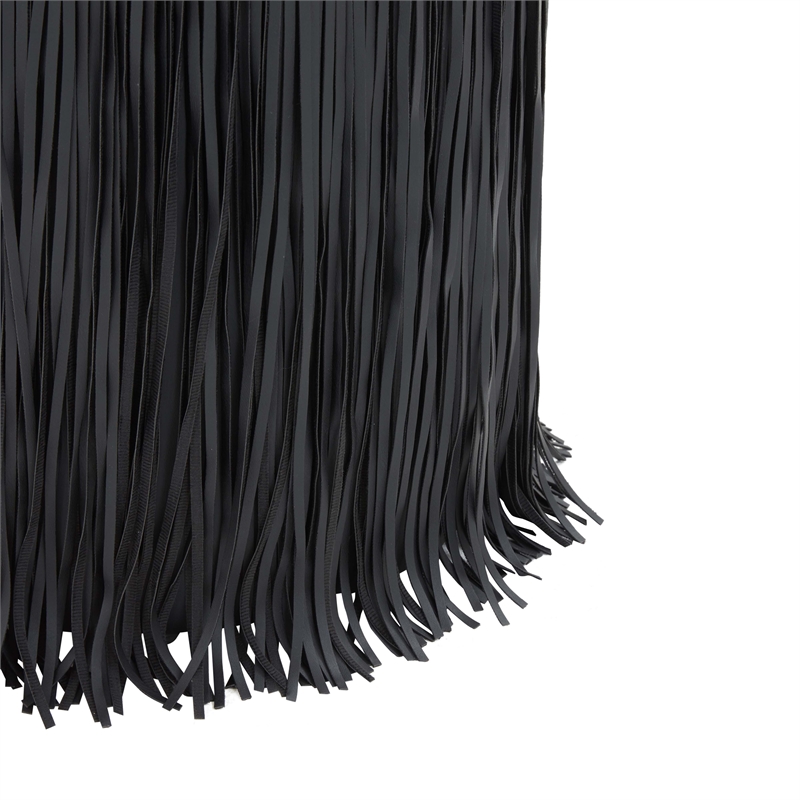 Pemberly Row Transitional Black Performance Vegan Leather Ottoman