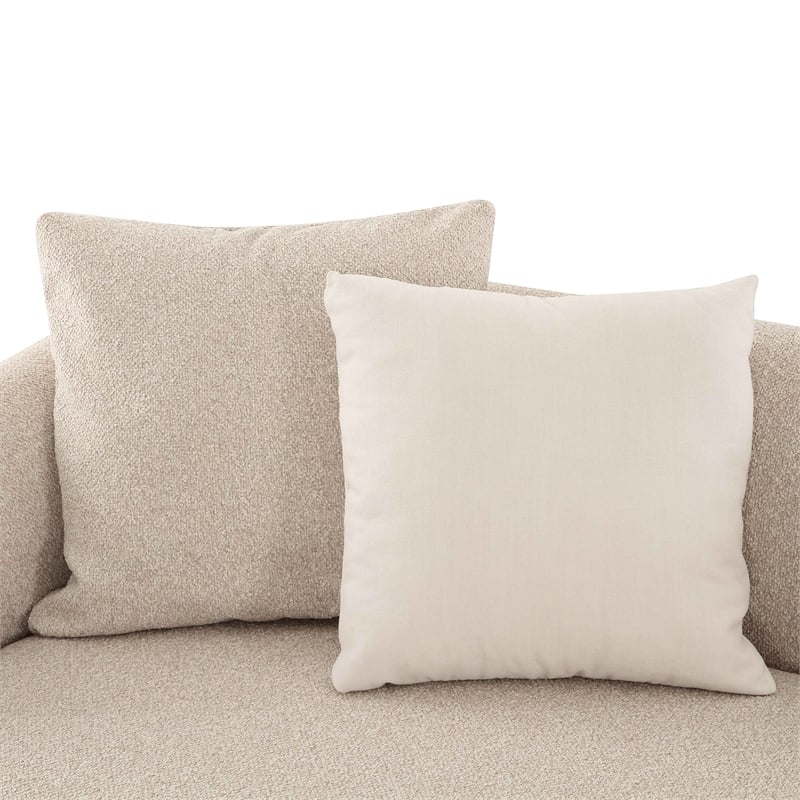 Pemberly Row Contemporary Cream Boucle Left Arm 2-Seater Loveseat