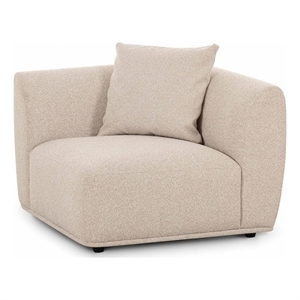 Pemberly Row Upholstered Contemporary Accent Cream Boucle Corner Chair