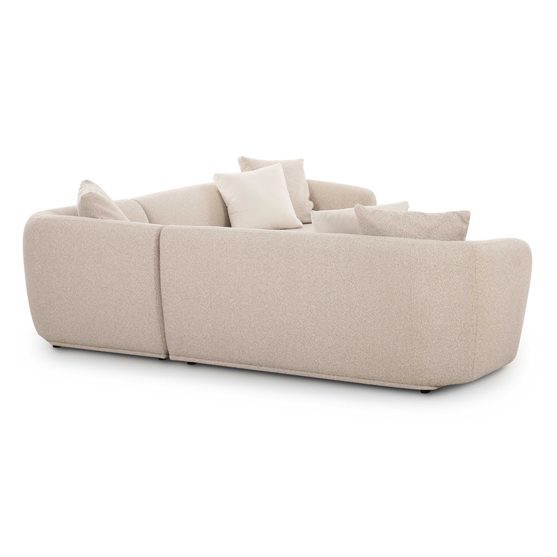 Pemberly Row Contemporary Accent Cream Boucle 3-Piece Sectional