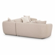 Pemberly Row Contemporary Accent Cream Boucle 3-Piece Sectional
