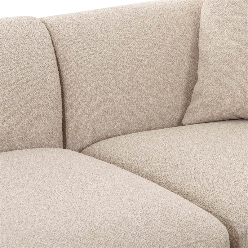 Pemberly Row Contemporary Accent Cream Boucle 3-Piece Sectional