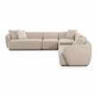 Pemberly Row Contemporary Cream Boucle 6-Piece Large Sectional