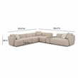 Pemberly Row Contemporary Cream Boucle 6-Piece Large Sectional