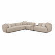 Pemberly Row Contemporary Cream Boucle 6-Piece Large Sectional