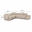 Pemberly Row Contemporary Cream Boucle 4-Piece Right Chaise Sectional