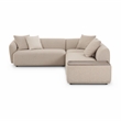 Pemberly Row Contemporary Cream Boucle 4-Piece Right Chaise Sectional